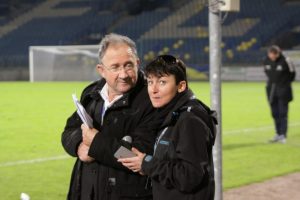 Samantha Jacquet à Jean Laville en compagnie de notre speaker Piero Lazzari