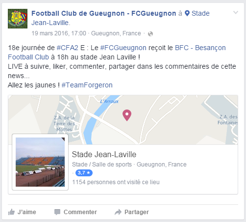 live fc gueugnon fc besancon