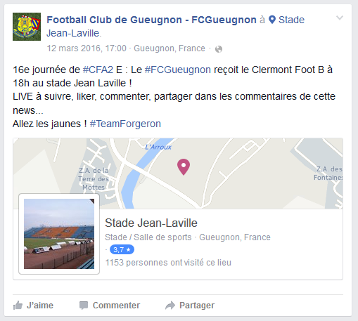 live fcgueugnon clermont foot gueugnon