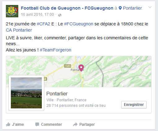 live ca pontarlier fcgueugnon foot gueugnon